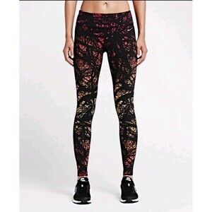 Nike Medium Engineered Printed Leggings Lux Premium Pants Athletic Womens